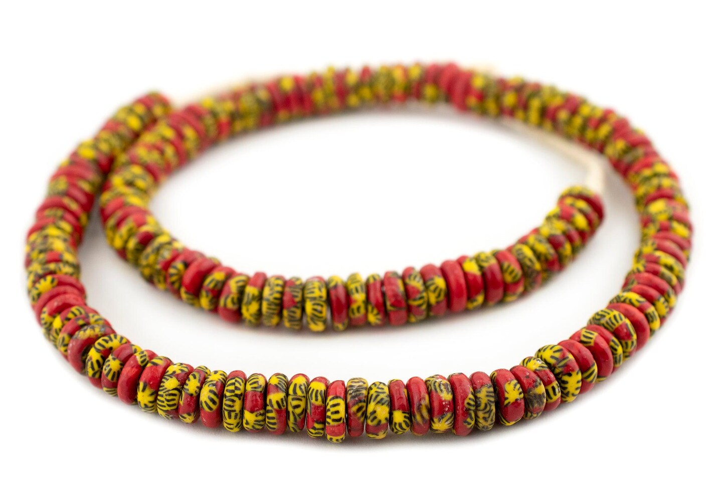 TheBeadChest Sun &#x26; Fire Fused Rondelle Recycled Glass Beads (11mm)