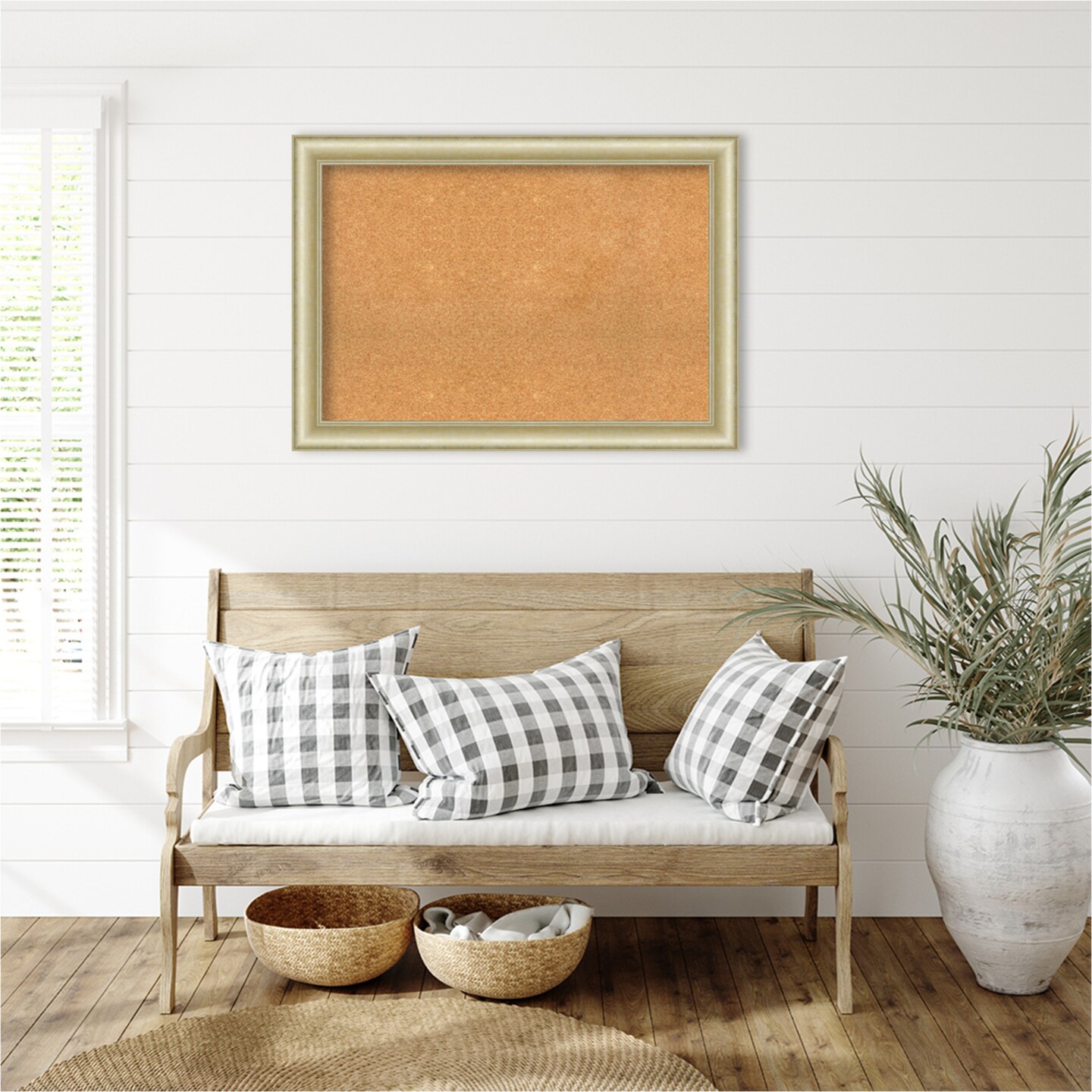 Textured Framed Corkboard, Natural Cork