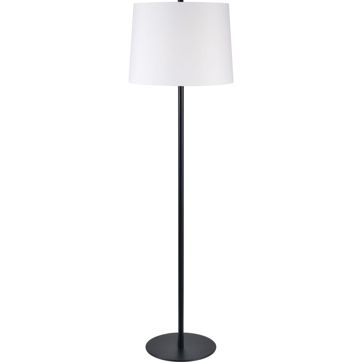Signature Home Collection Tall Floor Lamp with Tapered Drum Shade - 61.75&#x22; - Matte Black