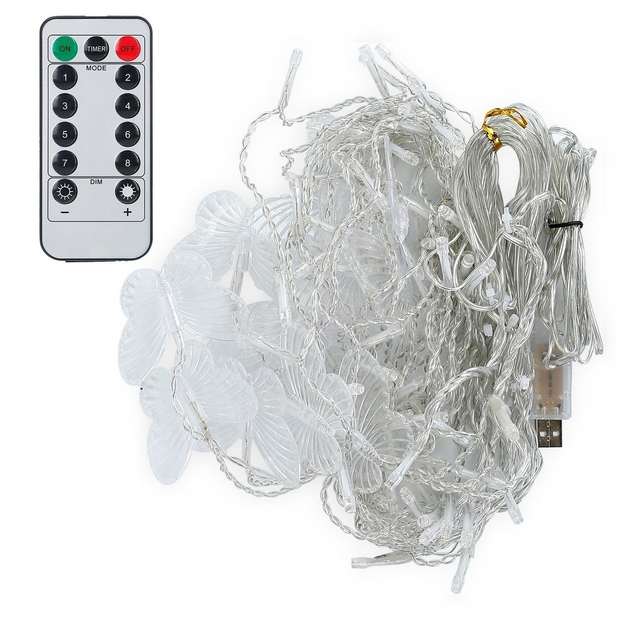 Butterfly Curtain String Lights Usb Powered Colorful Led Fairy Lamps With 8 Modes