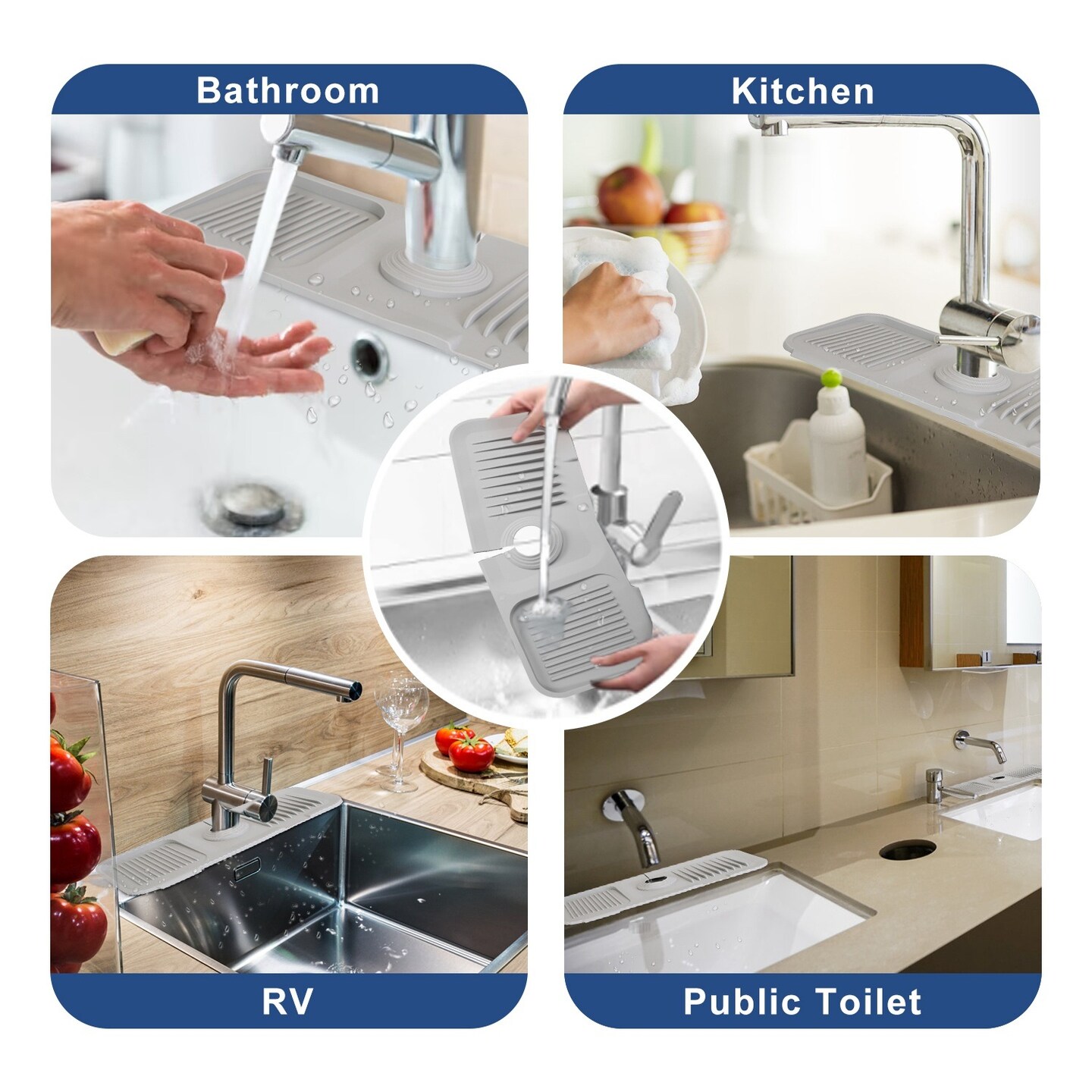 Flexible Silicone Sink Drying Mat | Organize Kitchen with Style