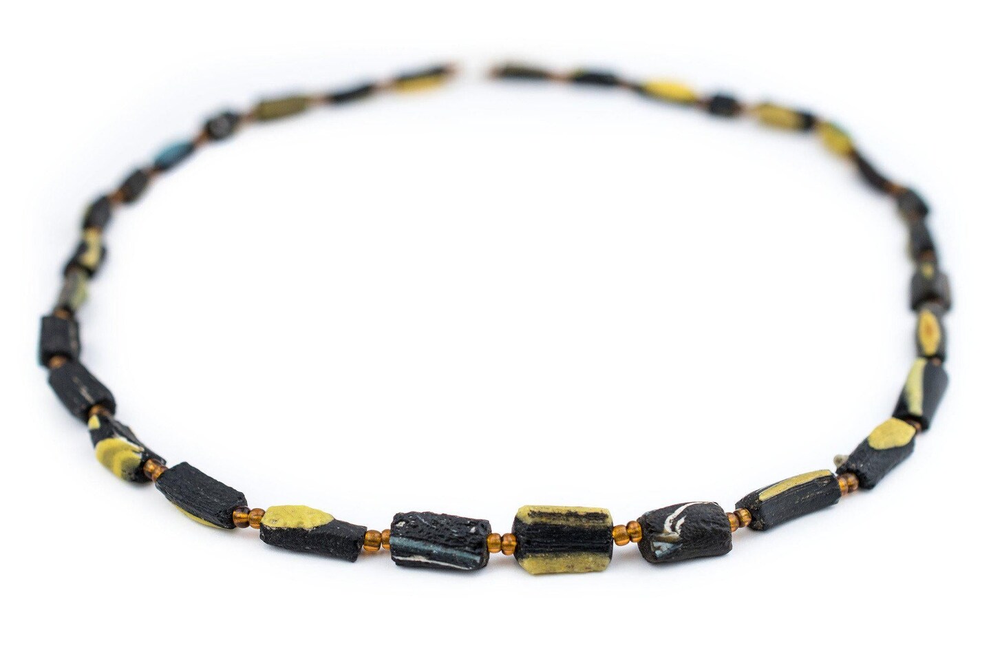 Rectangular - Black Roman Glass Beads, Genuine Glass Found in Afghanistan, Matte Glass Beads for Jewelry Making, The Bead Chest