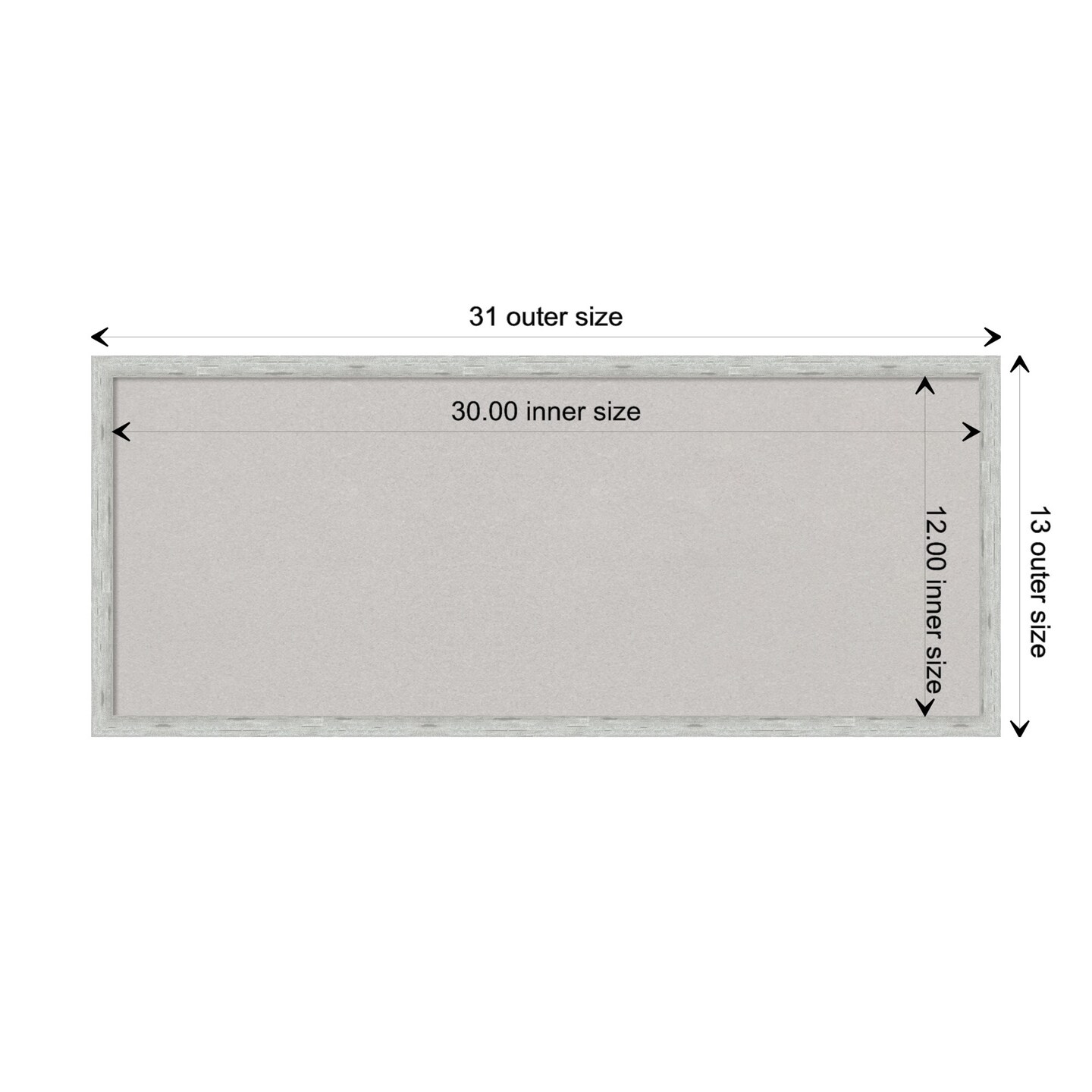 Imprint Wood Framed Corkboard, Grey Cork