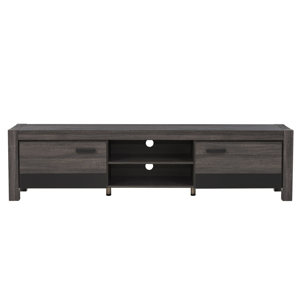 Corliving Joliet Duotone Tv Bench In Carbon Grey For Tvs Up To 95"