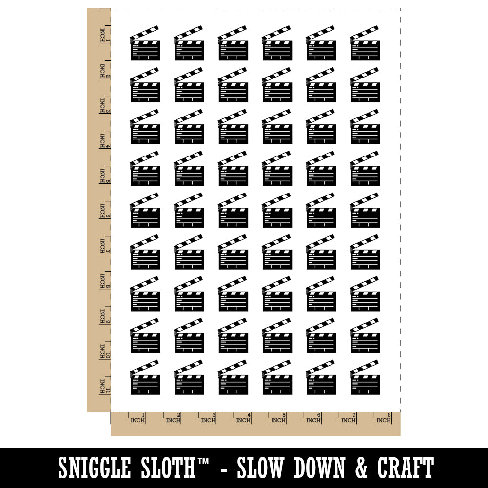 Clapperboard Movie Film Director Action Temporary Tattoo Water Resistant Fake Body Art Set Collection (1 Sheet)