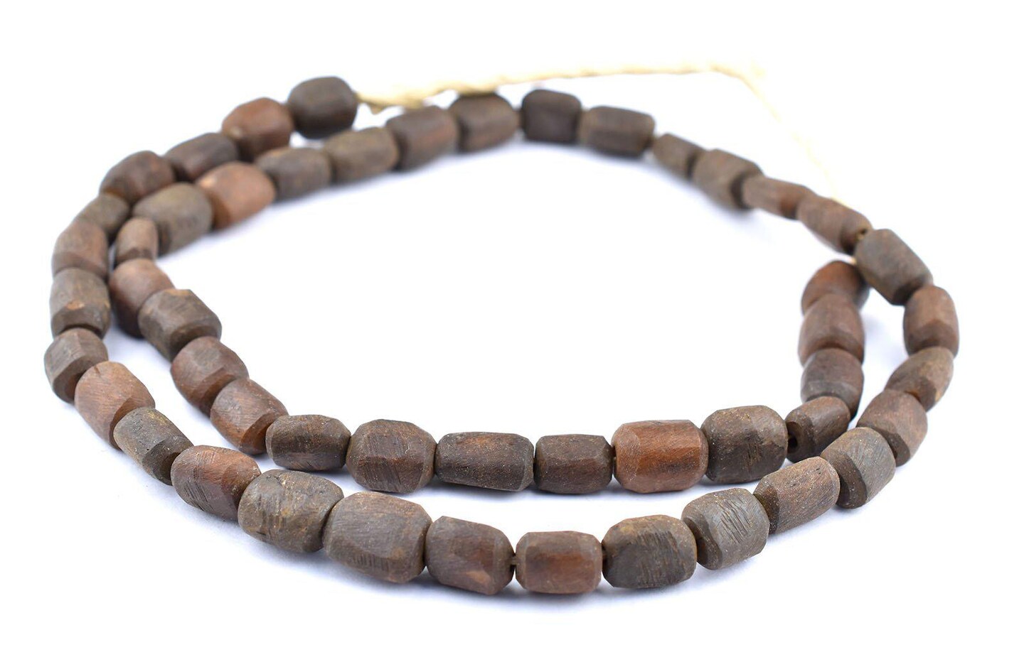 The Bead Chest Matte Dark Brown Kenya Bone Beads Small 9mm African Cylinder 26 Inch Strand Handmade