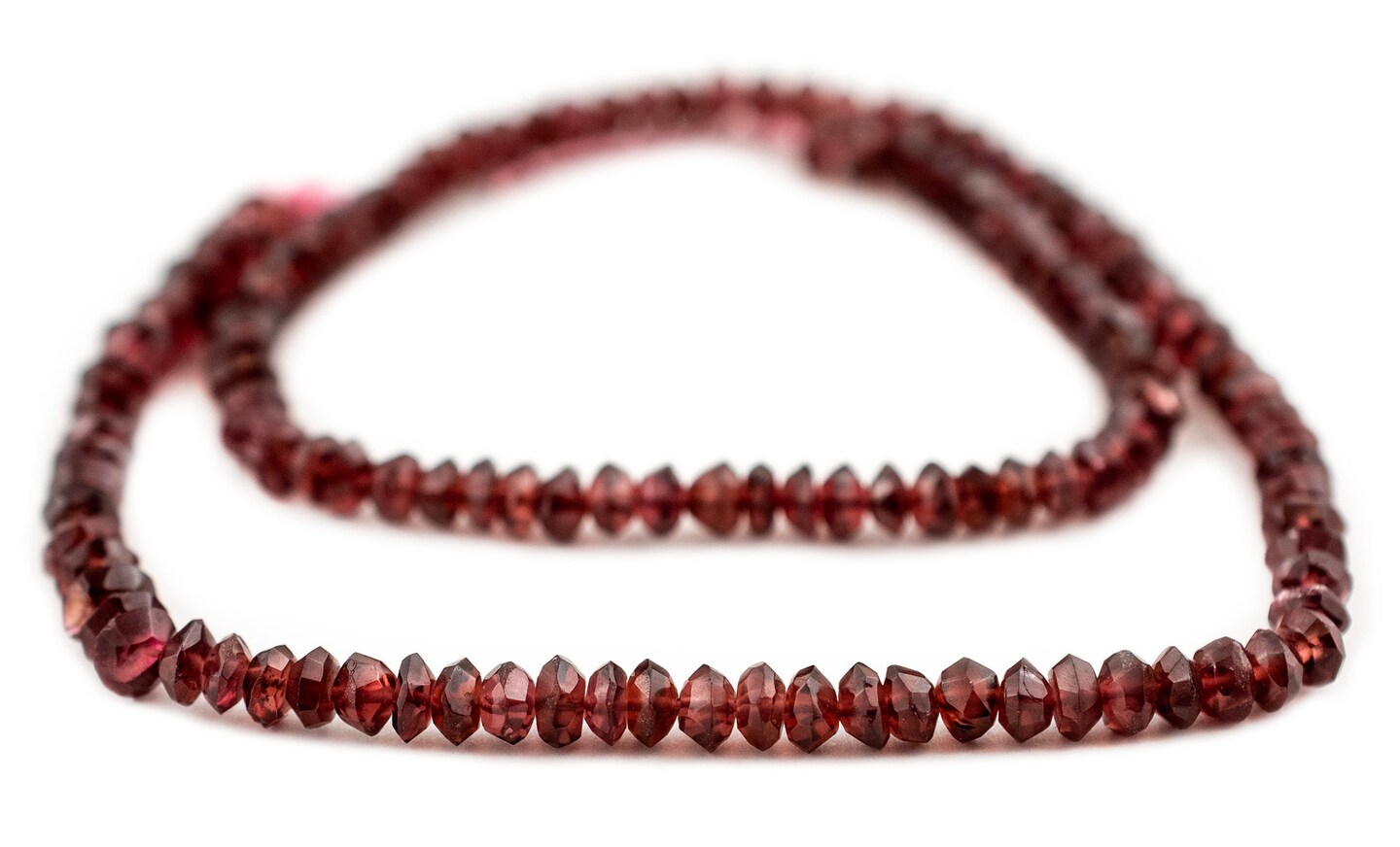 TheBeadChest Faceted Saucer Garnet Beads (5mm)
