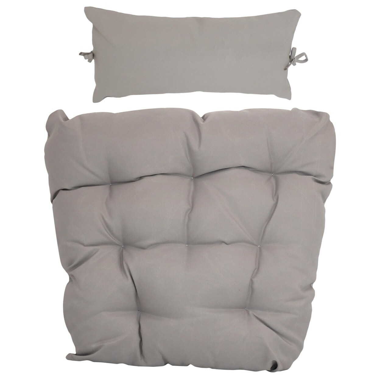 Sunnydaze Caroline Egg Chair Replacement Seat And Headrest Cushions - Gray