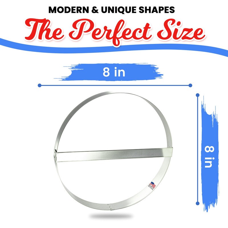 CookieCutter.Com Brand Extra Large Round Circle with Brace 8 in Cookie Cutter - USA Made Tin Plate Steel