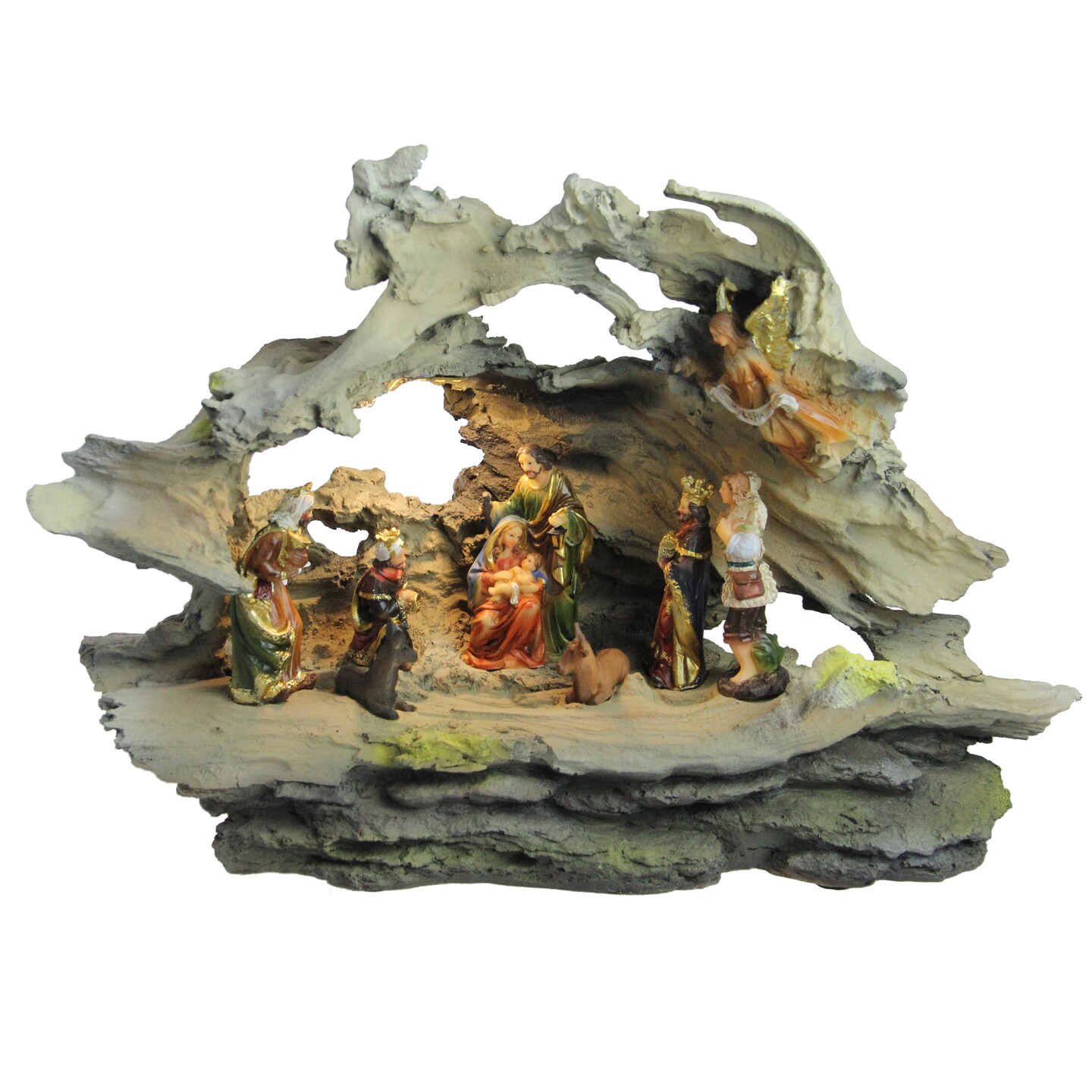Northlight 16&#x22; LED Lighted Faux Driftwood Nativity Scene Christmas Decoration