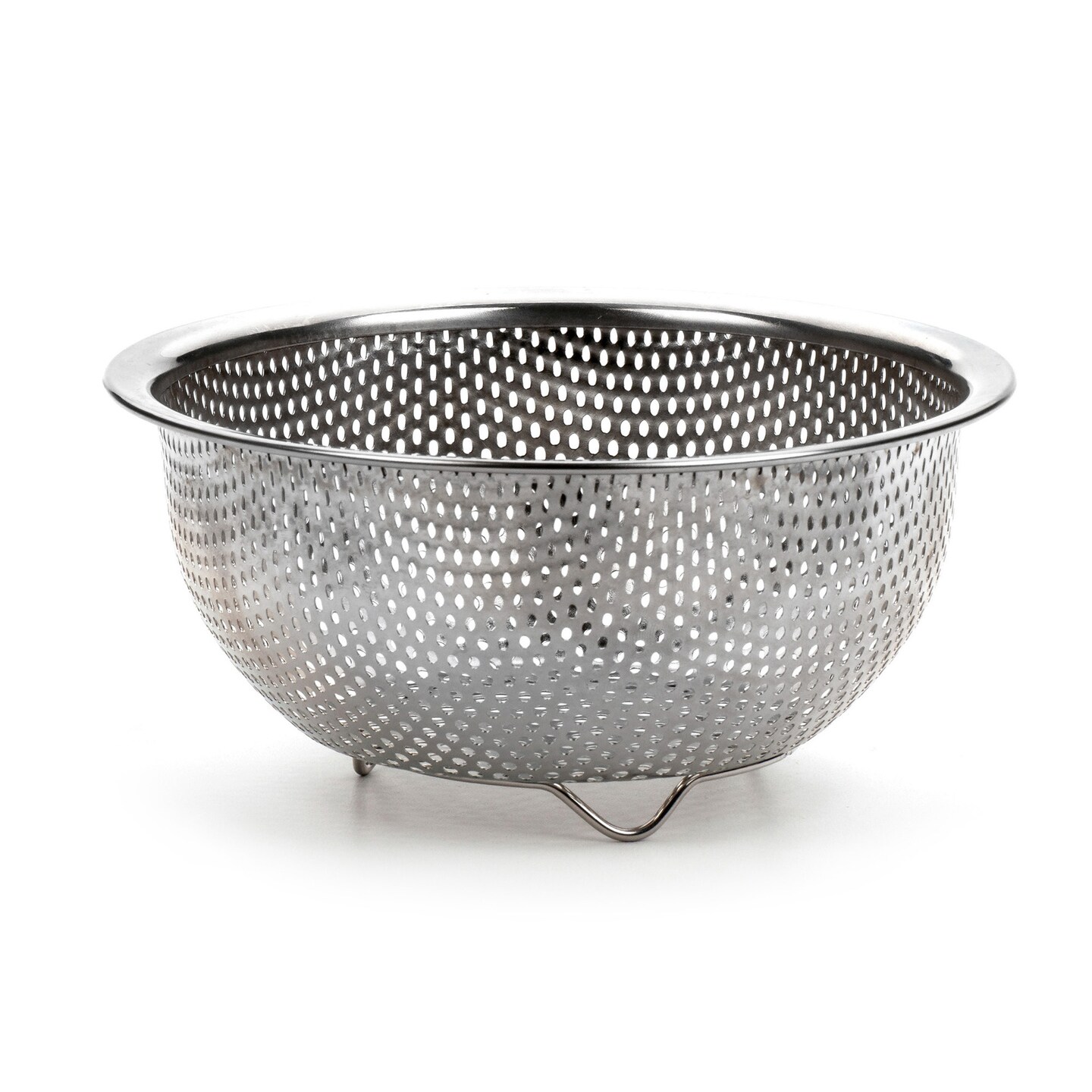 Contemporary Home Living Precision Pierced Kitchen Berry Colander - 6.5&#x22; - Silver