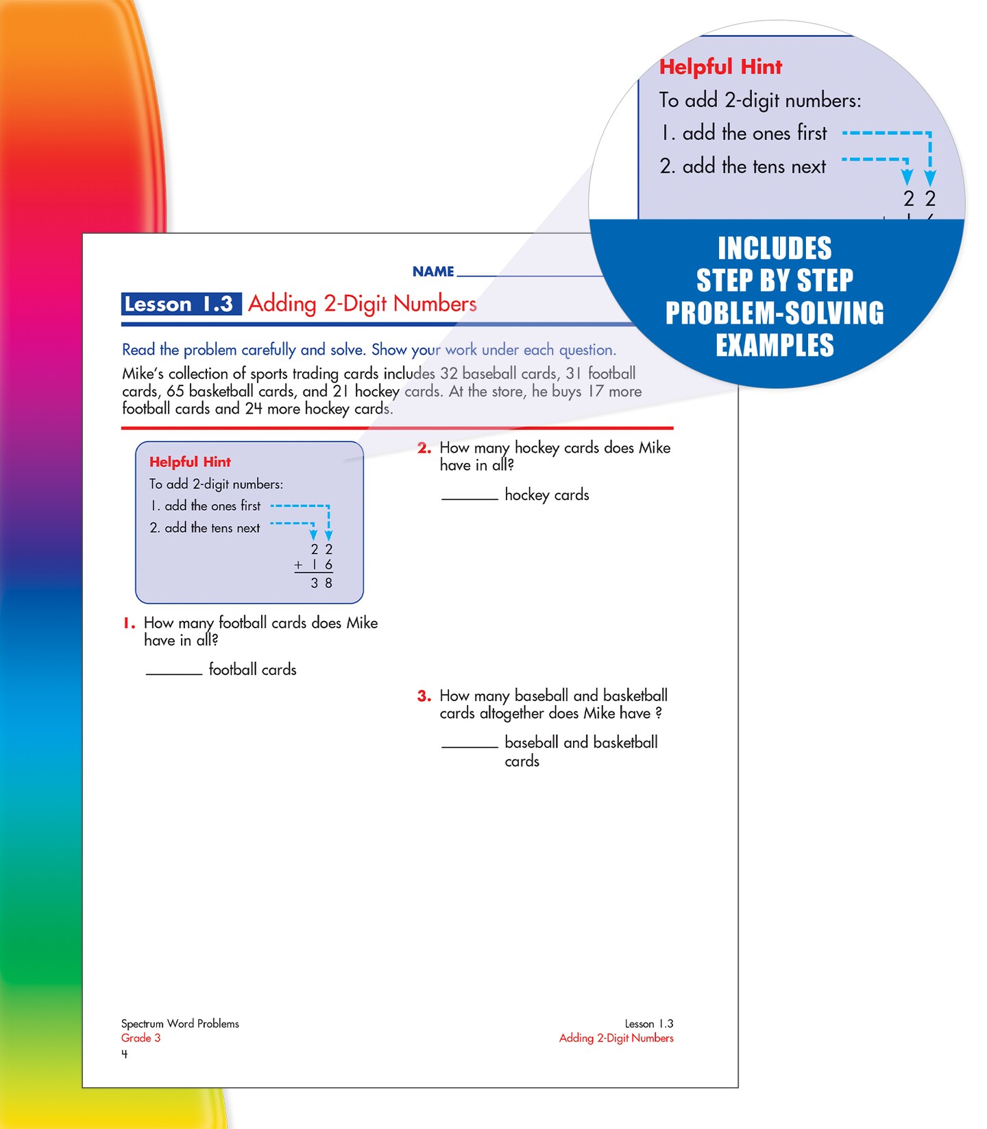 Spectrum Word Problems 3rd Grade Math Workbook, Geometry, Algebra Prep, Fractions, Telling Time, Money, and More Mathematics, Classroom or Homeschool Curriculum