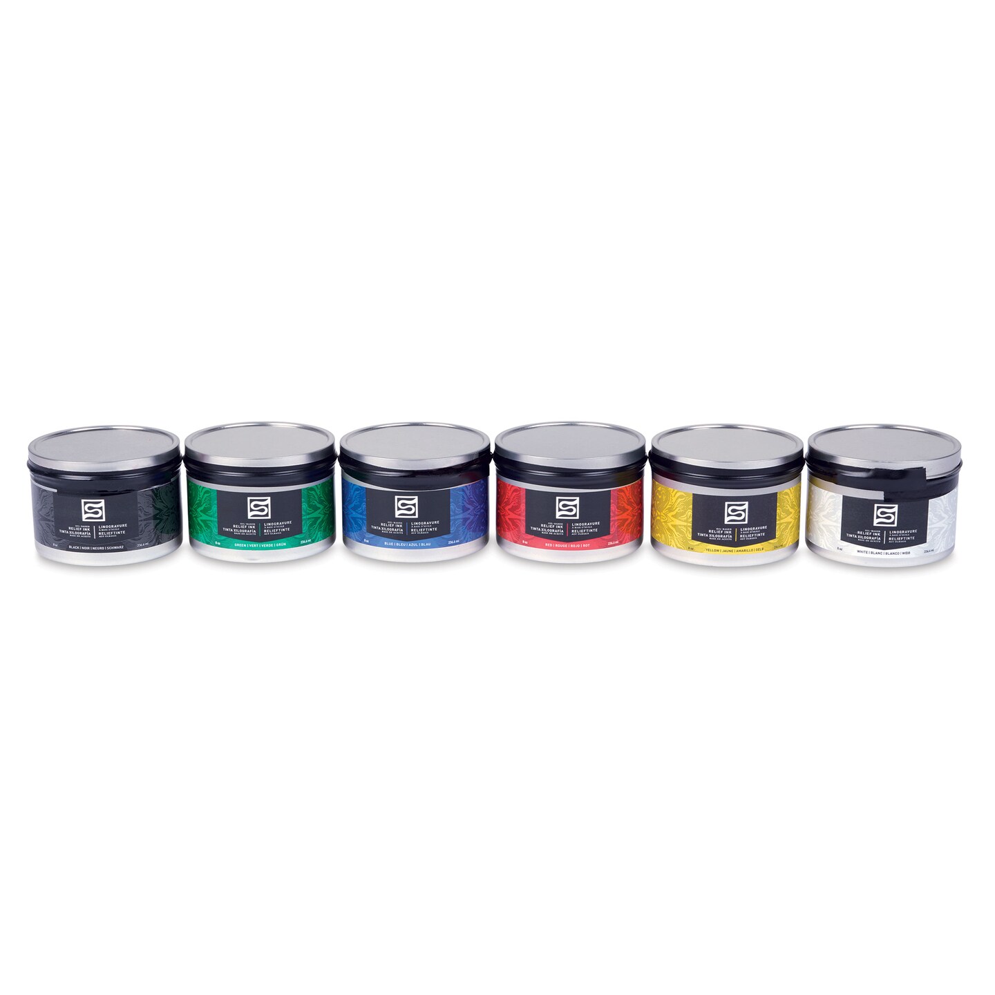 Speedball Oil-Based Relief Inks - Set of 6, 8 oz