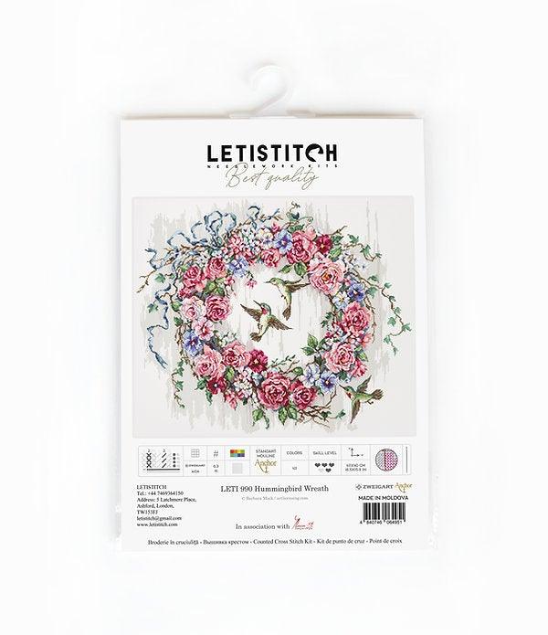 Counted Cross Stitch Kit Hummingbird Wreath Leti990