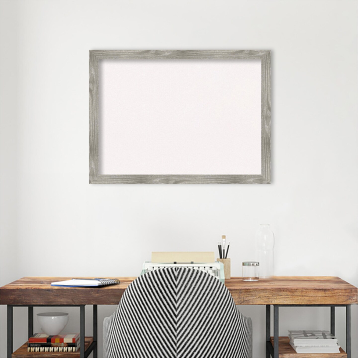 Dove Greywash Square Framed Corkboard, White Cork