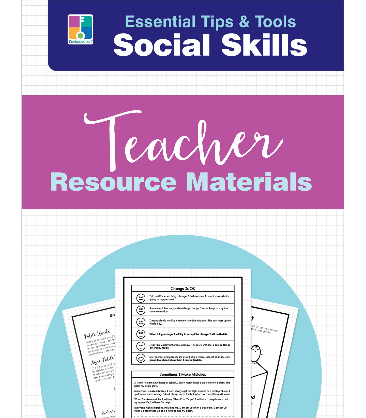 Essential Tips &#x26; Tools: Social Skills Classroom Resources, Behavior Management Flash Cards, Positive Affirmation Strips, Resource Guide Book, For Special Learners of All Grade Levels, PreK+ (81 pc)