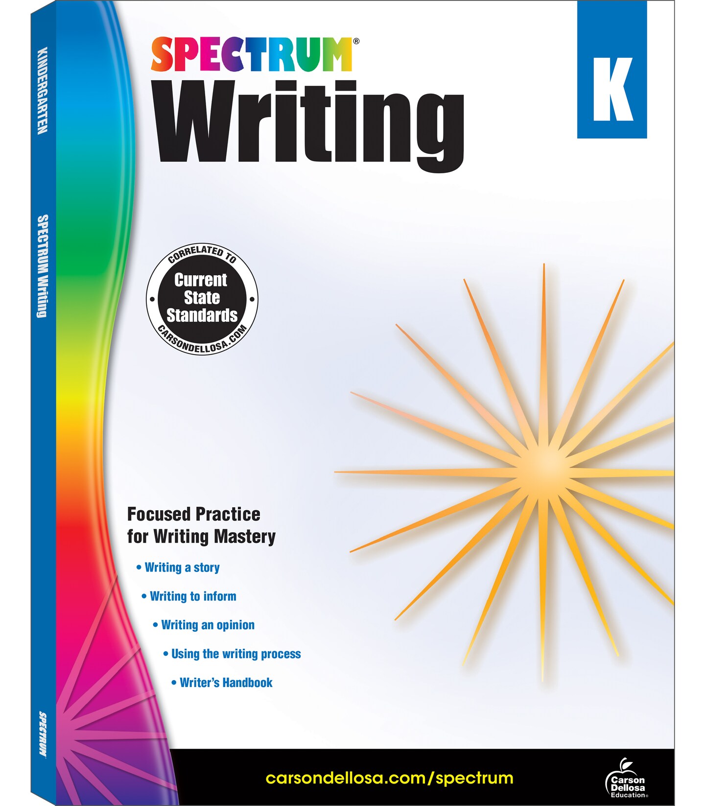 Spectrum Kindergarten Writing Workbook, Ages 5 to 6, Grade K Writing Workbook, Writing Practice with Alphabet Letters, Sight Words, Reports, and Stories - 128 Pages