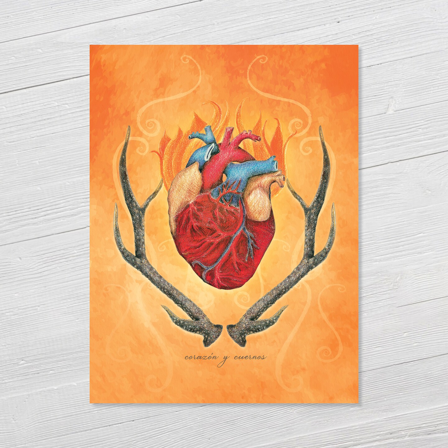 Corazón Y Cuernos (Heart and Horns) 8x10 Print MakerPlace by Michaels