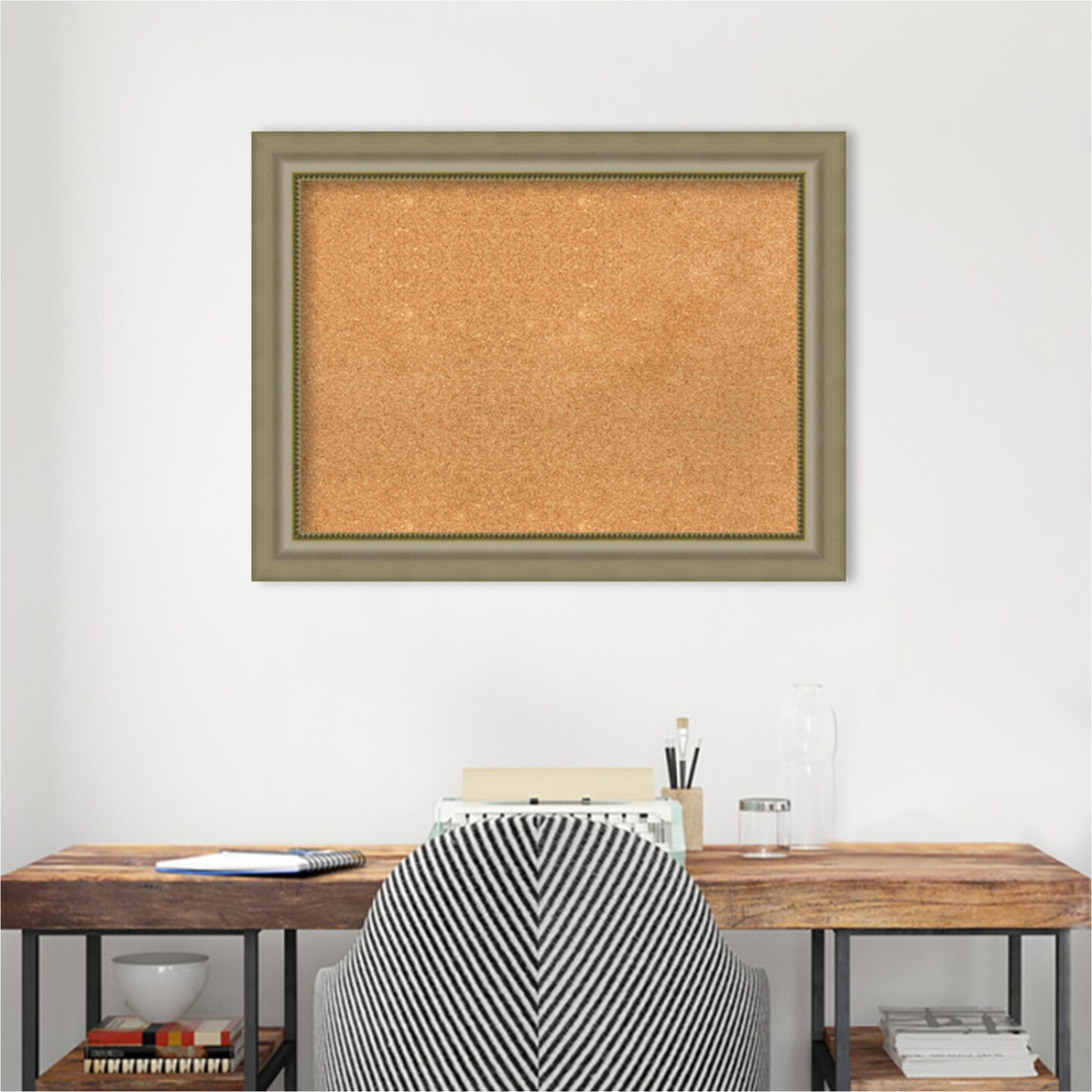 Vegas Wood Framed Corkboard, Natural Cork