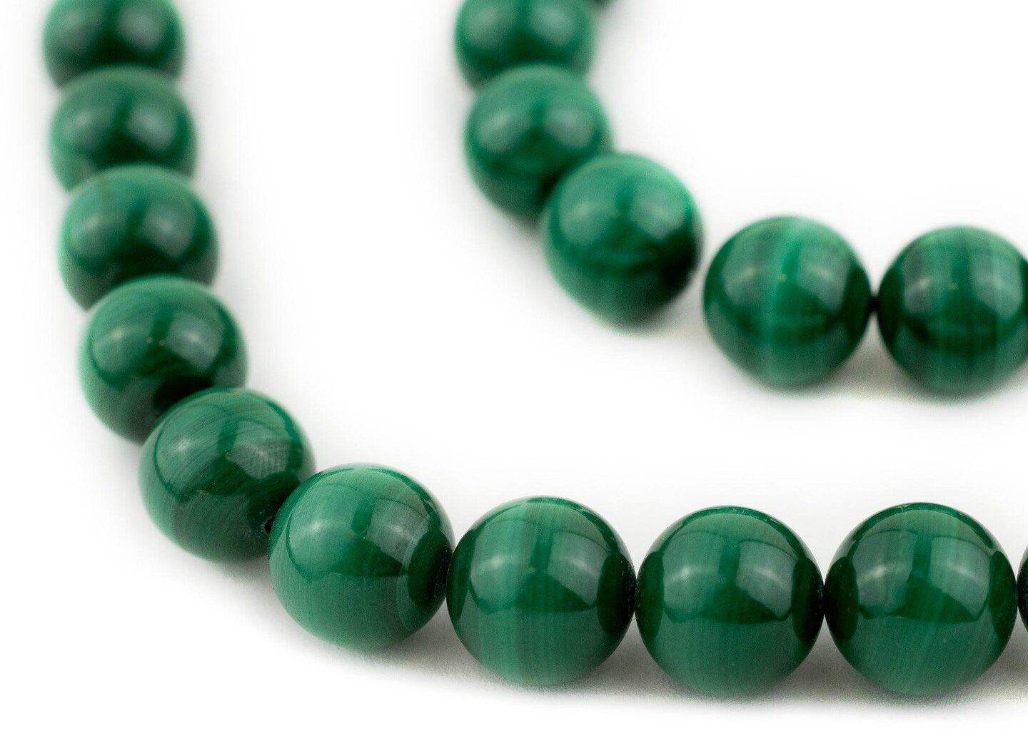 TheBeadChest Round Malachite Beads (12mm)