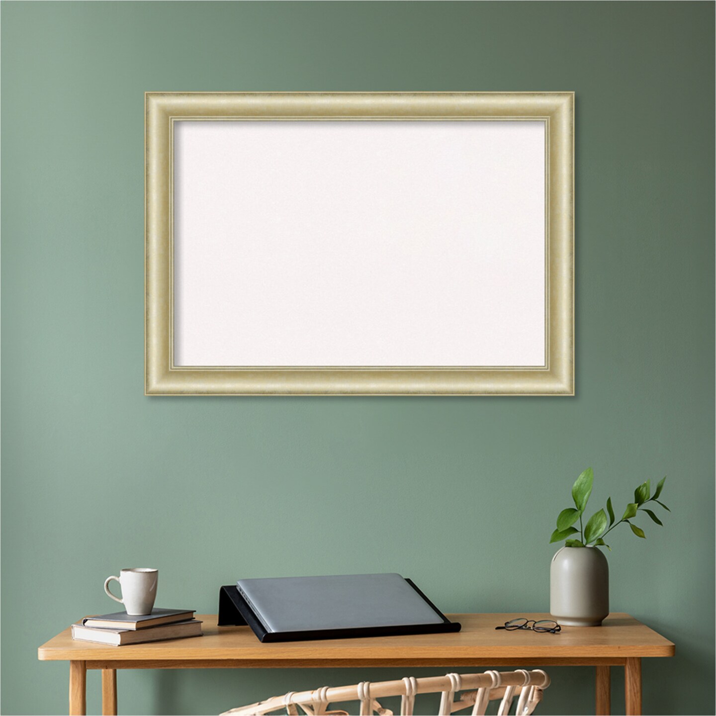 Textured Framed Corkboard, White Cork