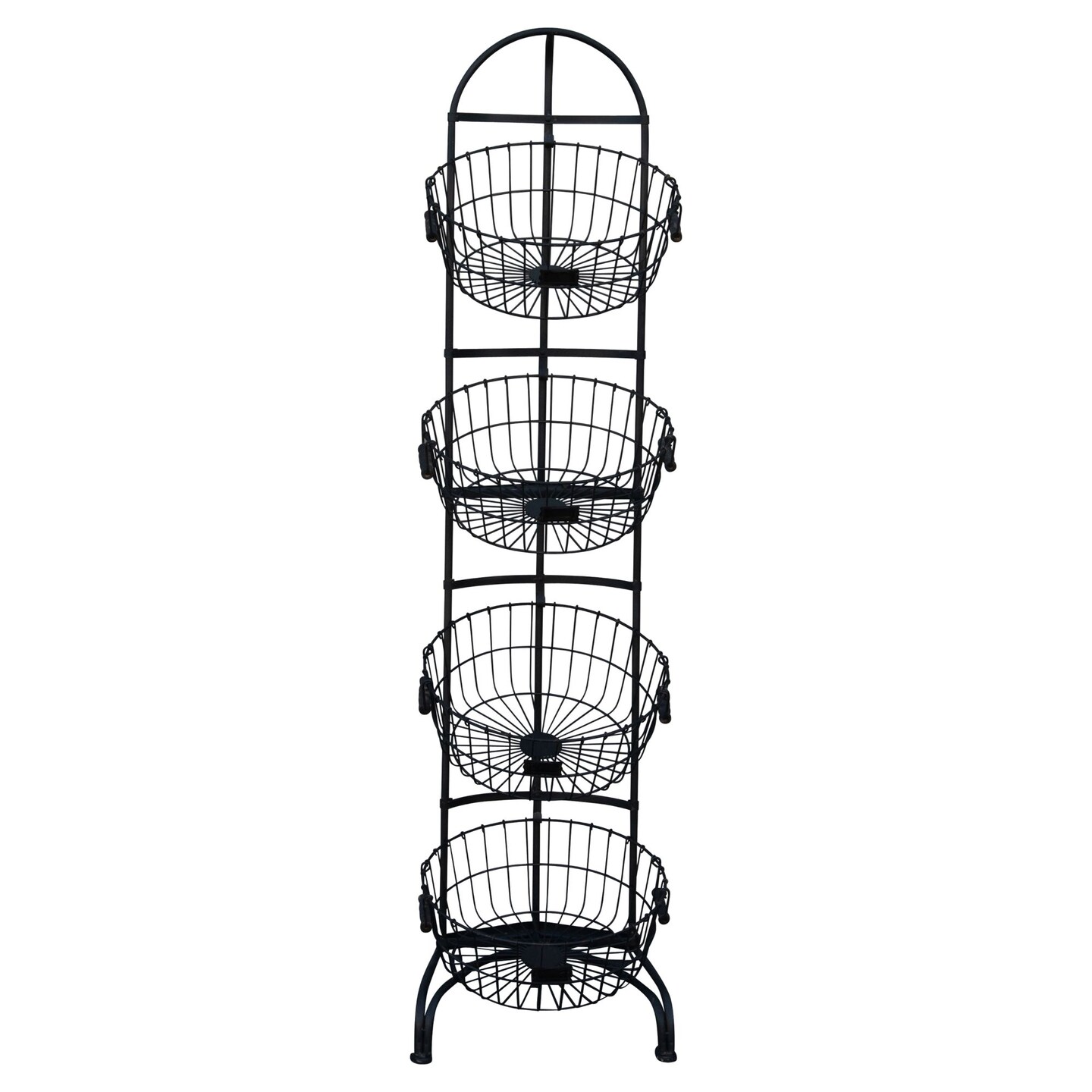 THESFS Limited Black 5 Tier Stackable Display Baskets - 100cm Wide Retail Shelving