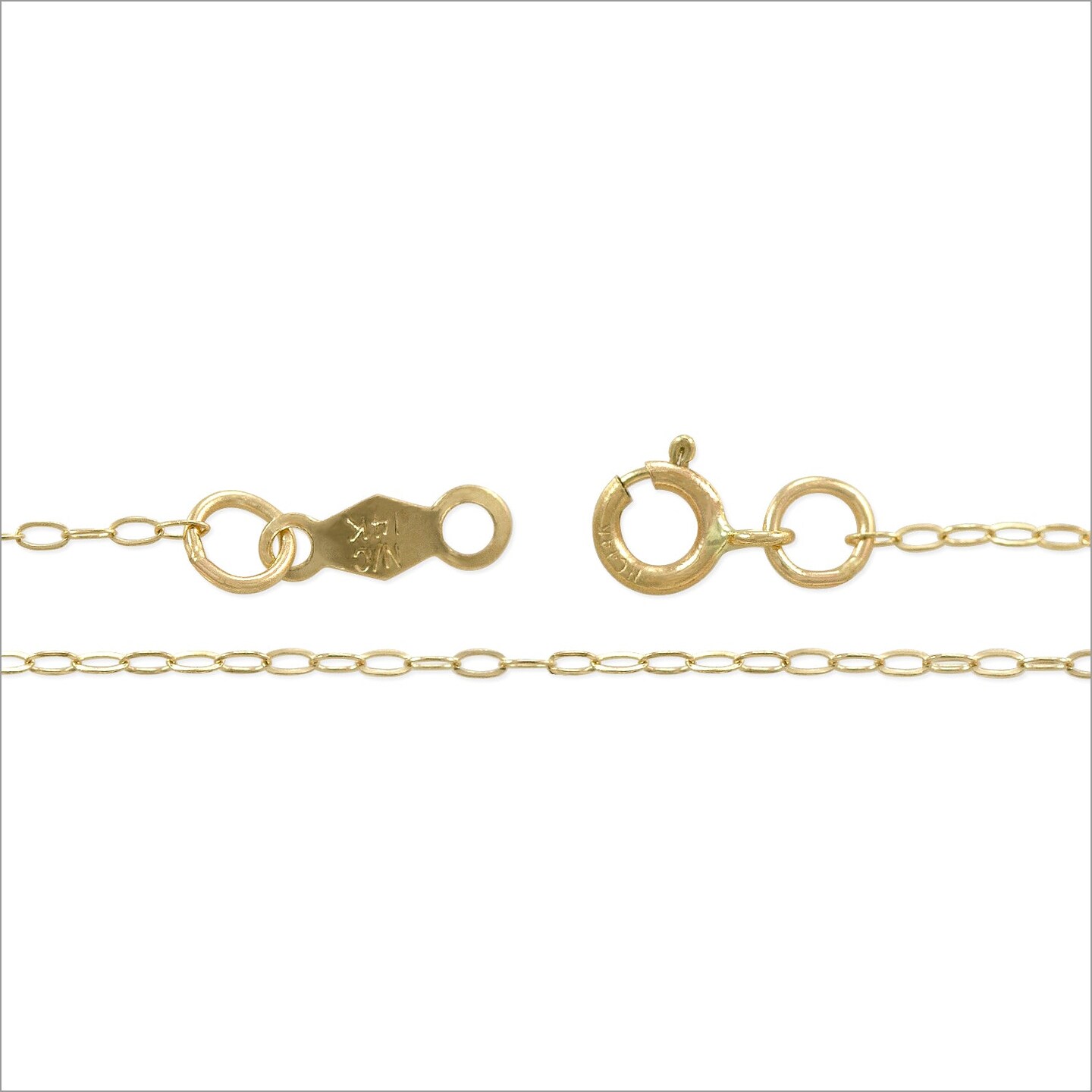 JewelrySupply Cable Chain .80mm 14 Karat Yellow Solid Gold 16&#x22;