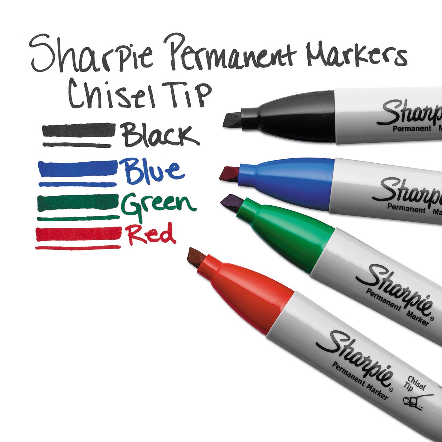 Sharpie Chisel Tip Permanent Marker, Medium, Red, Dozen