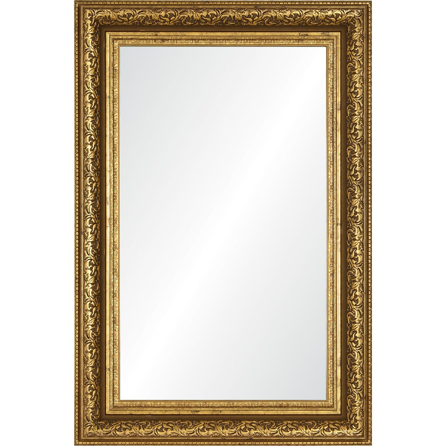 Signature Home Collection Framed Rectangular Wall Mirror - 36" - Antique Gold and Clear