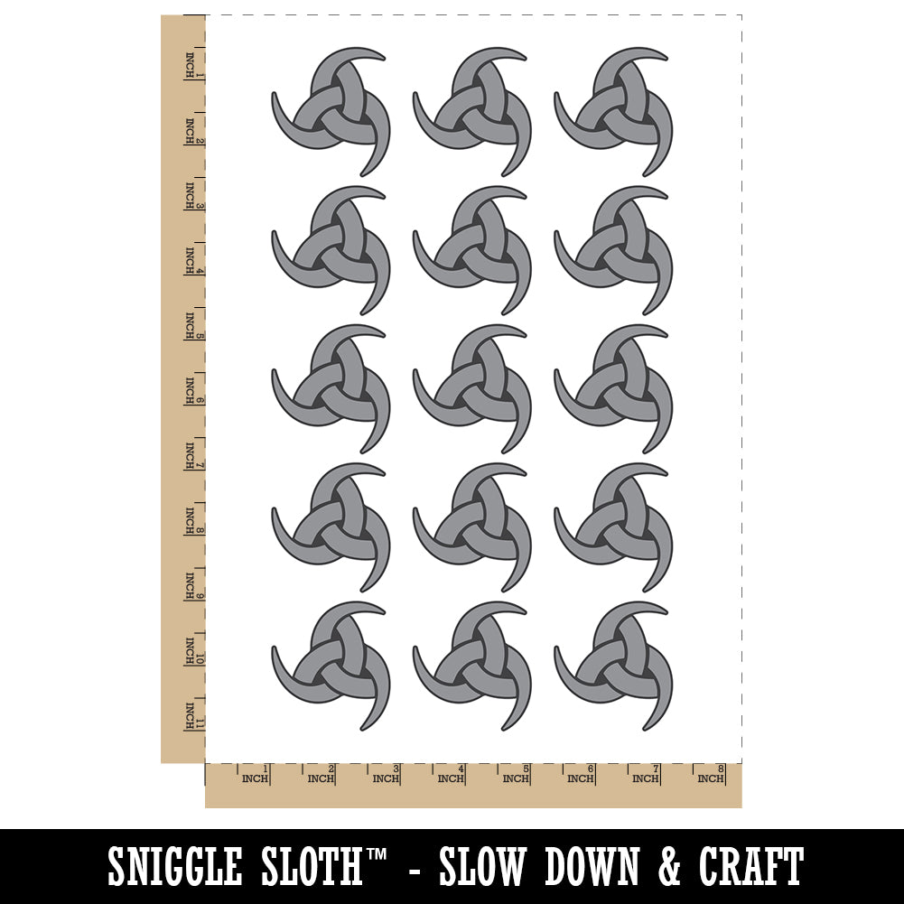 Horns of Odin Triple Viking Symbol Temporary Tattoo Water Resistant Fake Body Art Set Collection (1 Sheet)