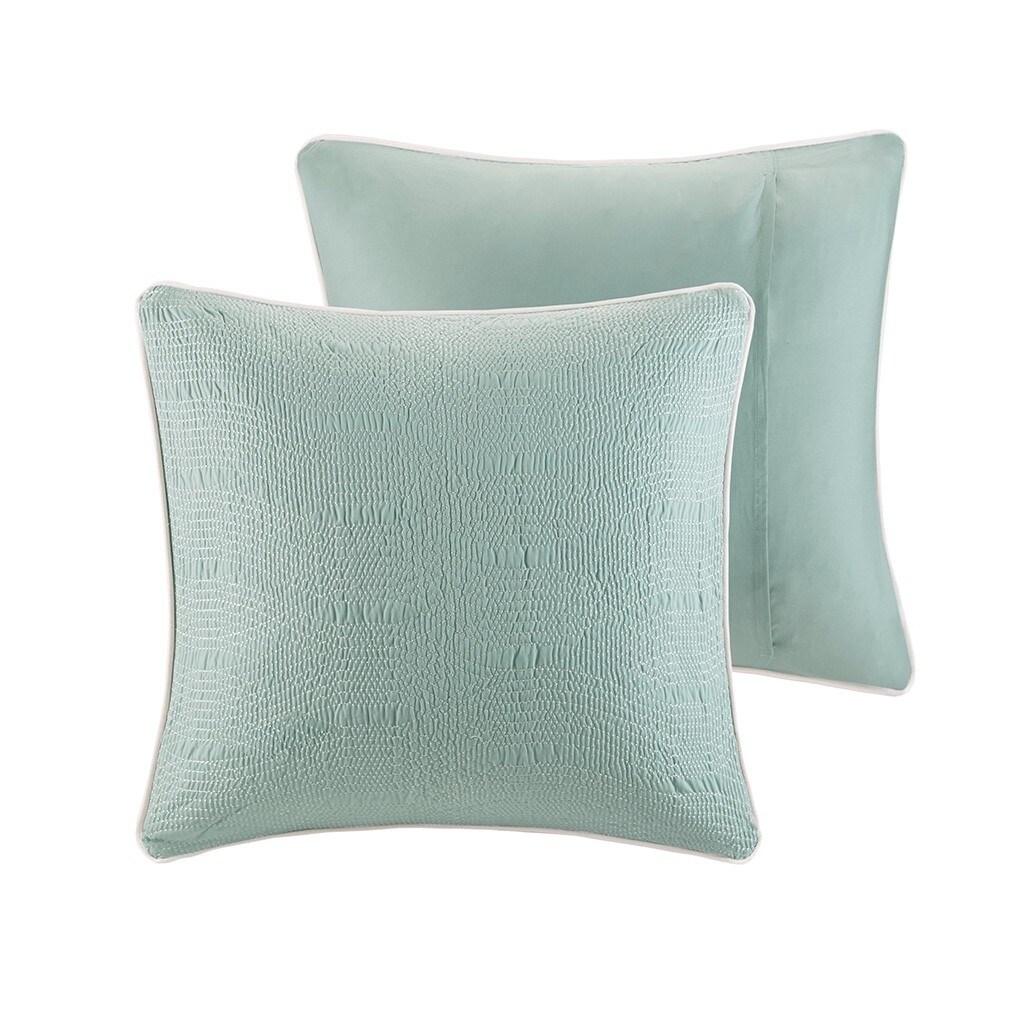 Gracie Mills Douglass Coral Motif Cotton Pique Euro Sham - Grace-592