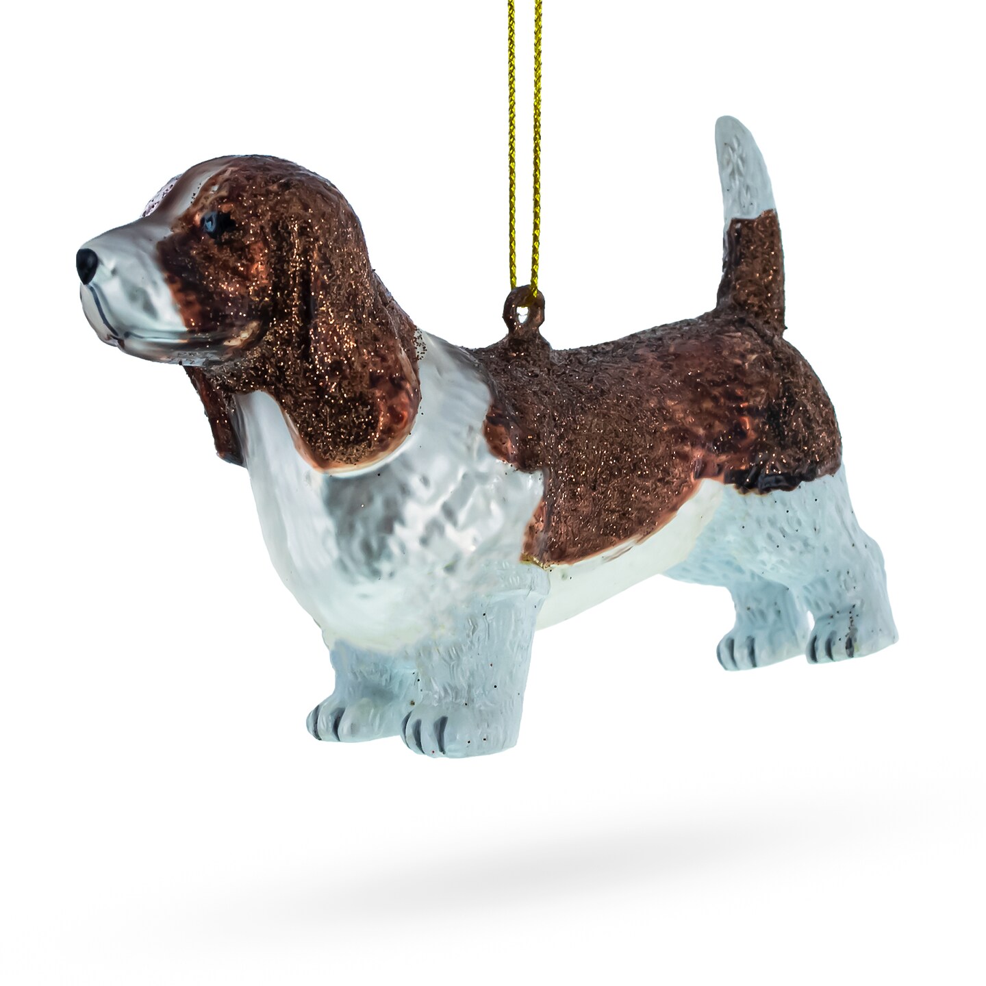Playful Beagle Blown Glass Christmas Ornament