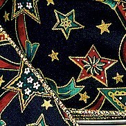 The Ribbon People Shimmering Navy Blue Stars and Bows Wired Craft Ribbon 2.5" x 20 Yards