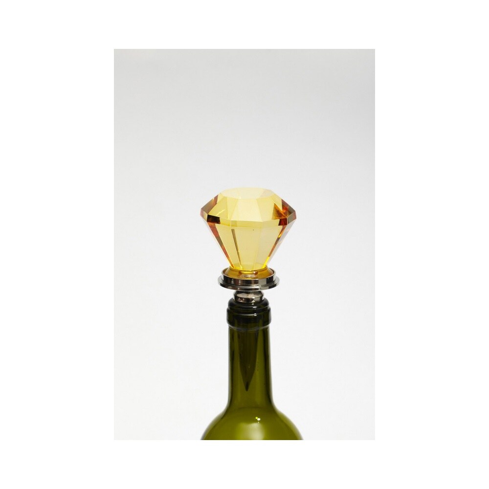 Cypress Home 6.5&#x22; Amber Yellow Glass Door Knob Wine Bottle Stopper