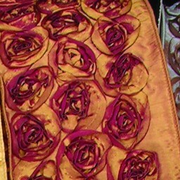 The Ribbon People Gold and Red Contemporary Roses Wired Craft Ribbon 4" x 10 Yards