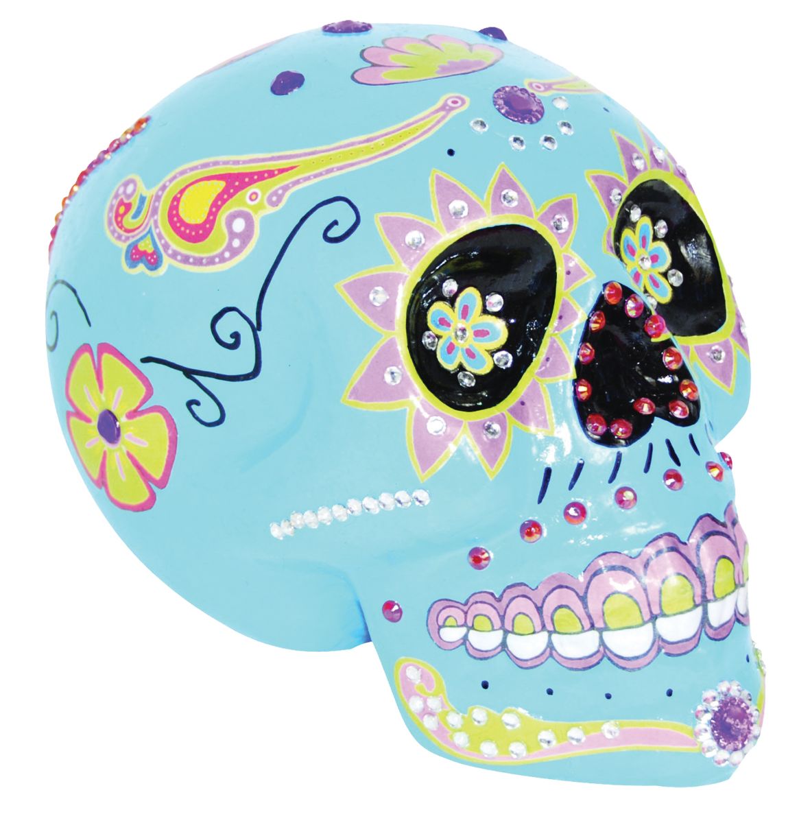 The Costume Center 7.5&#x22; Blue and Black Sugar Skull Halloween Prop
