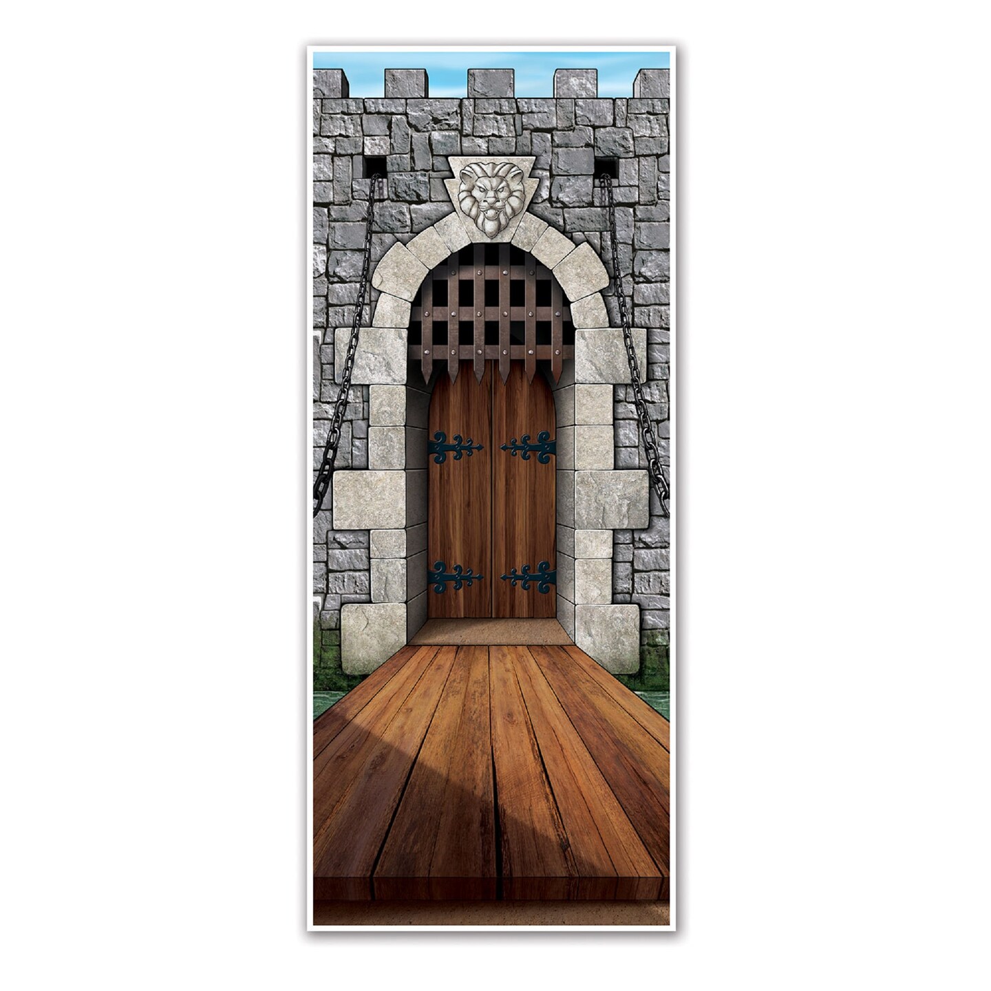 Beistle Set of 12 Gray Stone Medieval Castle Gate Design Door Cover 6&#x27;