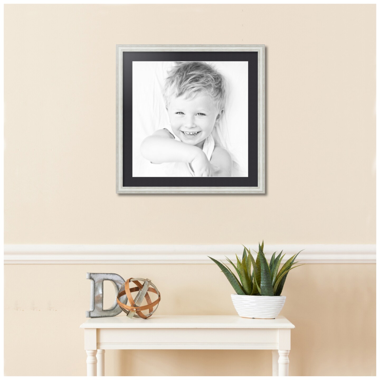 ArtToFrames 24x24&#x22; Matted Picture Frame with 20x20&#x22; Single Mat Photo Opening Framed in 1.25&#x22; White and 2&#x22; Mat (FWM-4098-24x24)