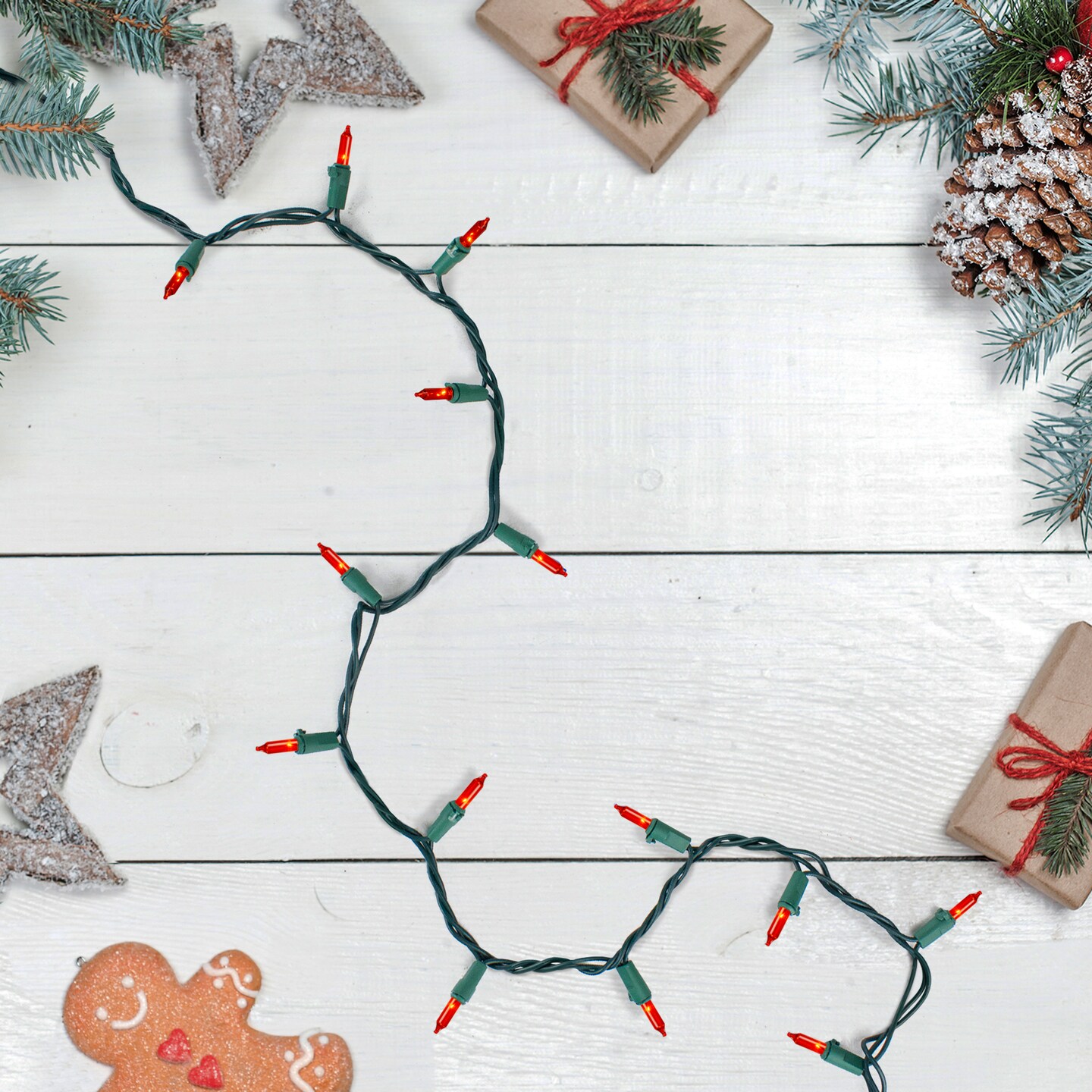 Northlight Mini Incandescent Christmas Lights - Orange - 20.25&#x27; Green Wire - 100ct