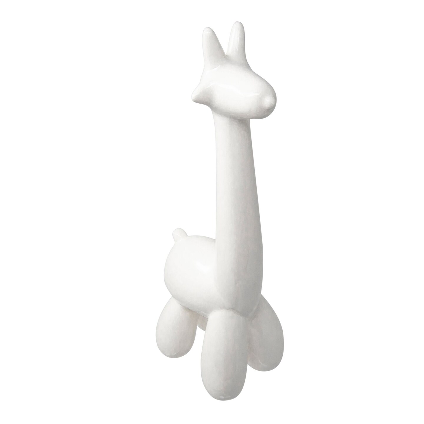 Kingston Living Solid Balloon Style Ceramic Giraffe Tabletop Figurine - 13&#x22; - White