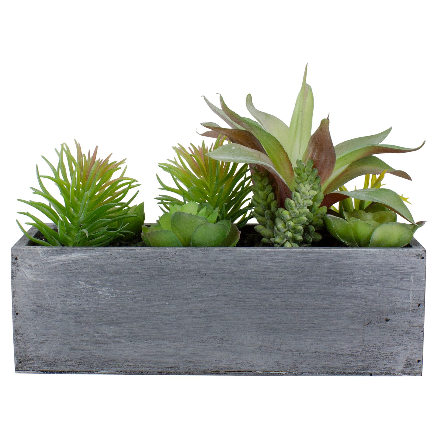 Northlight 12&#x22; Artificial Mixed Succulent Plants in a Rectangular Planter