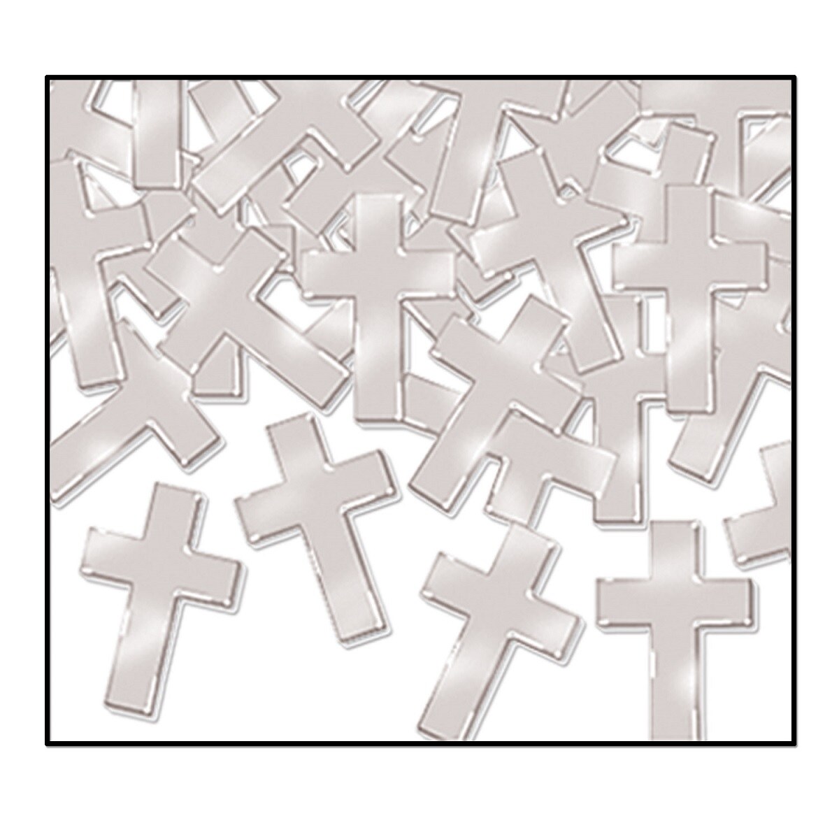 Party Central Club Pack of 12 Silver Cross Confetti Bags 1 oz.