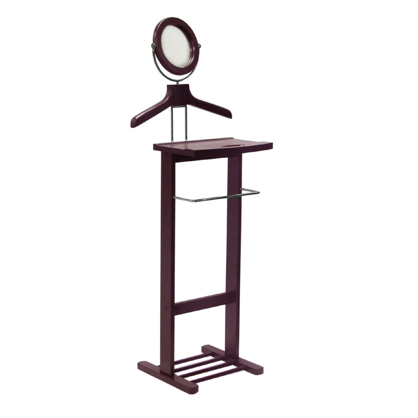 Contemporary Home Living 55.5&#x201D; Espresso Dark Brown Wooden Carson Valet Stand
