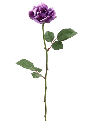 Allstate 23&#x22; Purple Long Stem Artificial Blooming Rose Pick