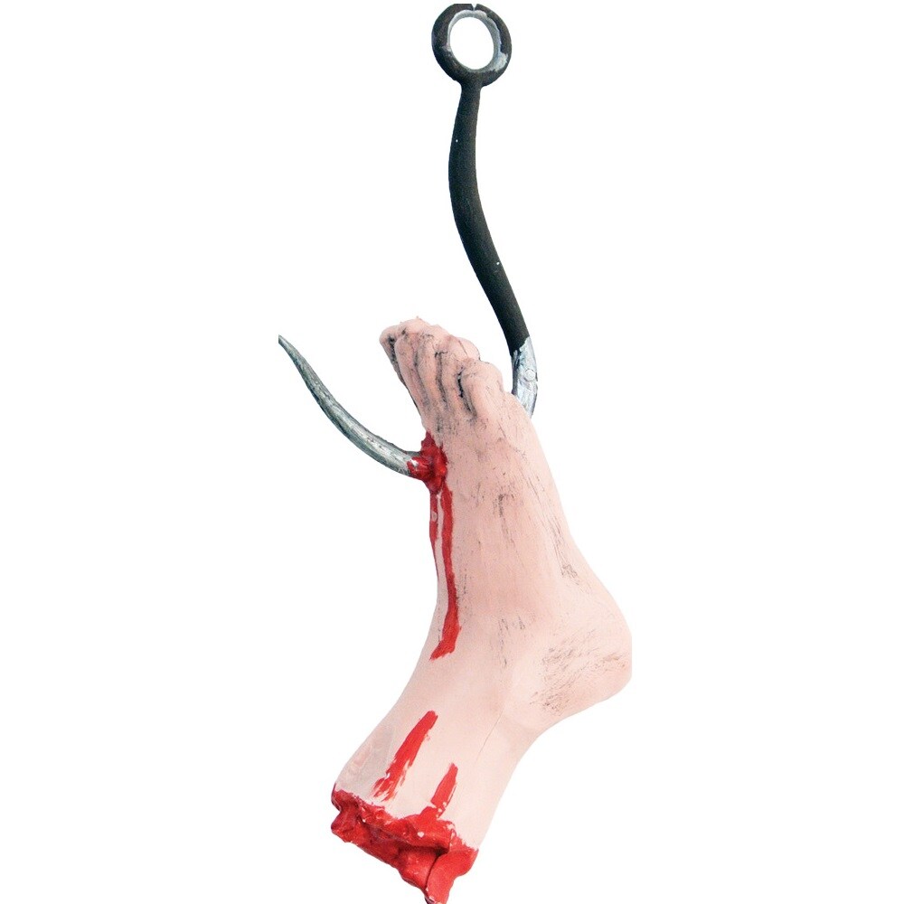 The Costume Center 26.25 Red Meat Hook Through Foot Hanging Halloween Prop