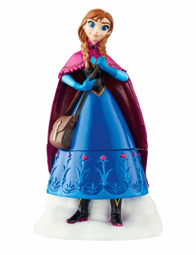 Department 56 5&#x22; Blue and Purple Disney Frozen Anna Figurine Trinket Box