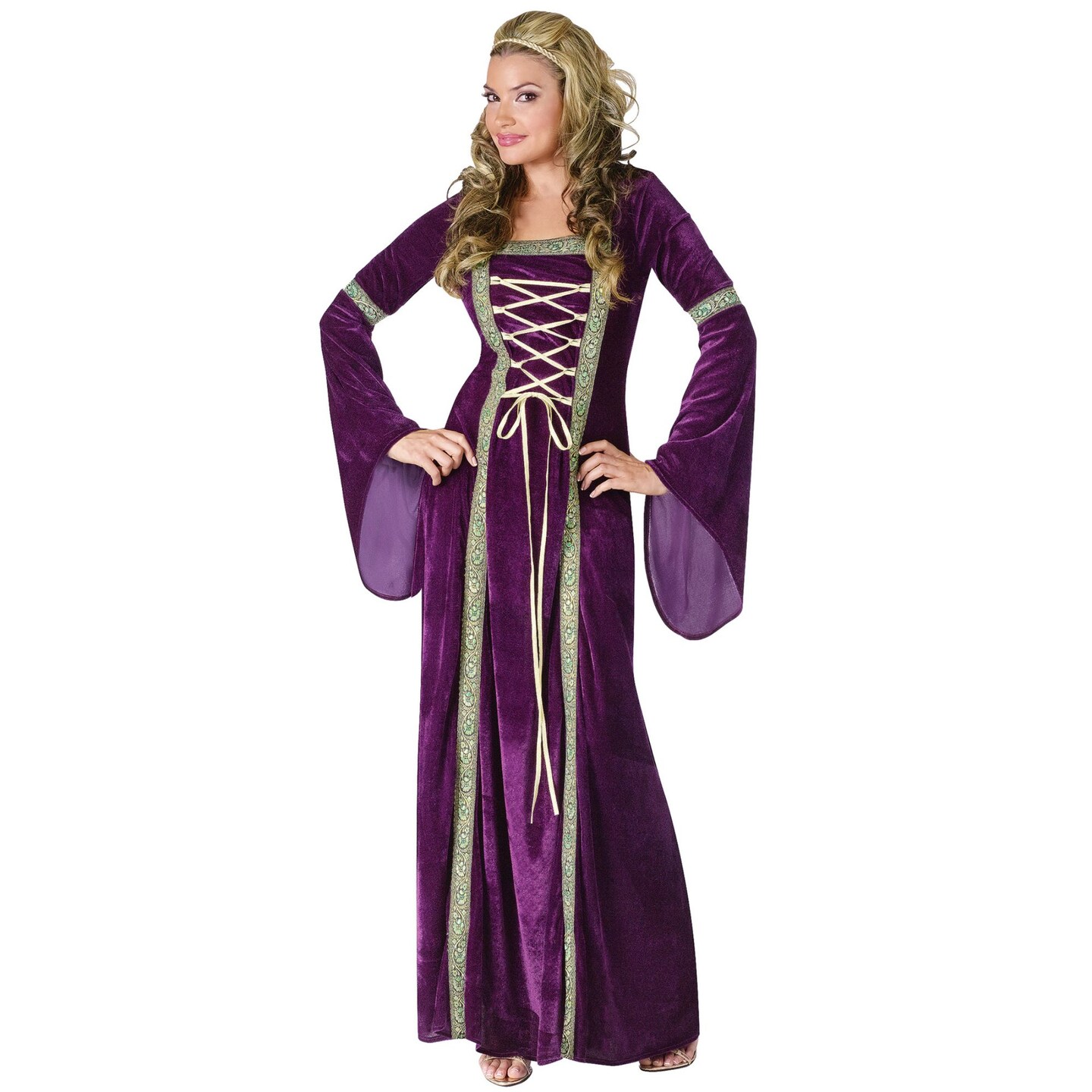 The Costume Center Purple and Green Women Adult Renaissance Lady Halloween Costume - Large