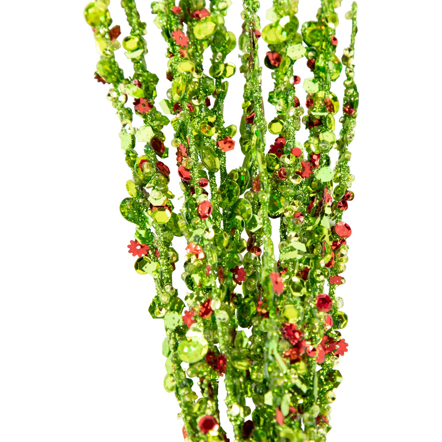 Allstate 19&#x22; Green and Red Beaded Sequin Christmas Spray