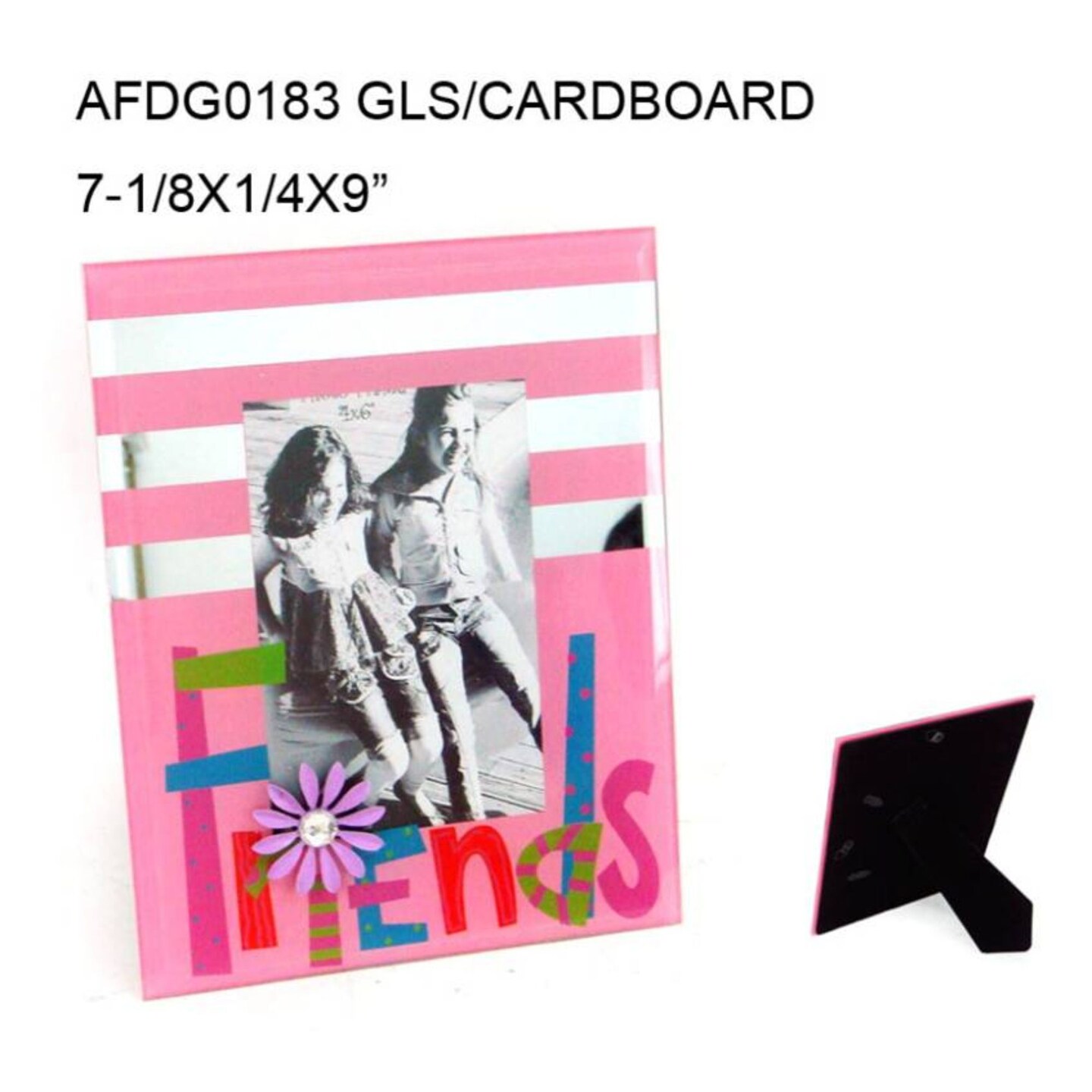 Contemporary Home Living 9&#x22; Pink and White Contemporary Friends Picture Frames