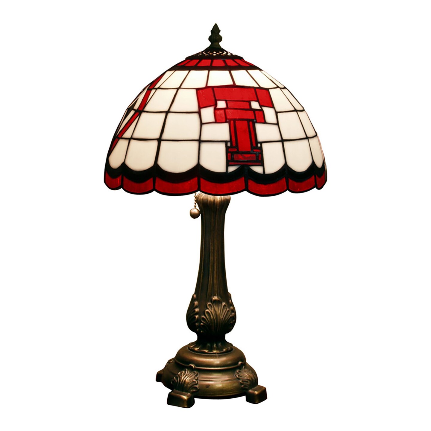 The Memory Company 19.5&#x22; Black and Ivory NCAA Texas Tech Red Raiders Tiffany Table Lamp